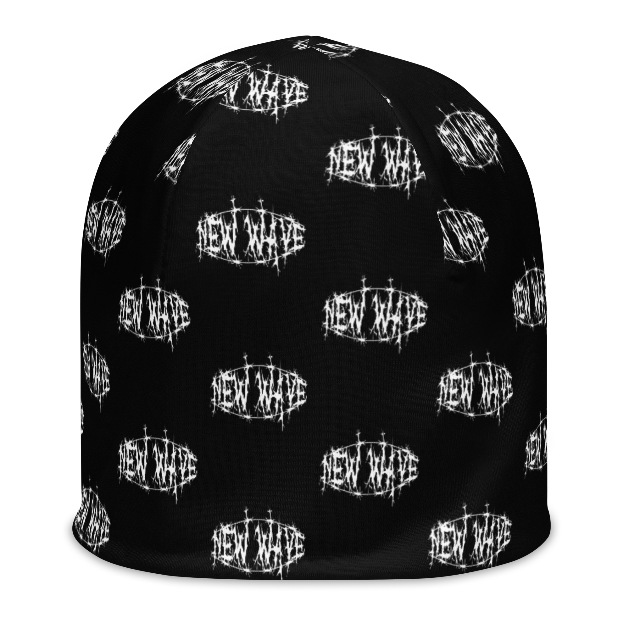 New Wave Barbed Wire Logo Beanie (White) (New Wave)