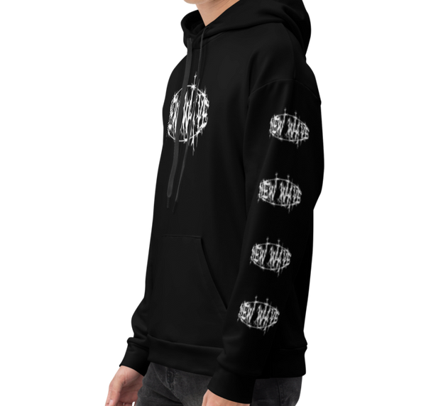 New Wave Barbed Wire Logo Hoodie (White)